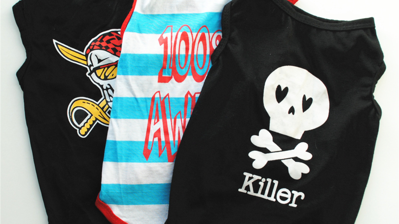 Ρούχα σκύλου – t-shirts σκύλου σε μαύρο και ριγέ σχέδιο