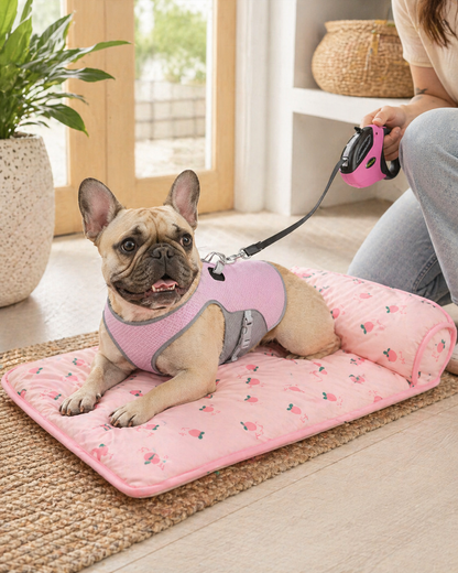 Dog Summer Walk & Cool-Down Bundle – Cooling Mat, Cooling Harness & Retractable Leash