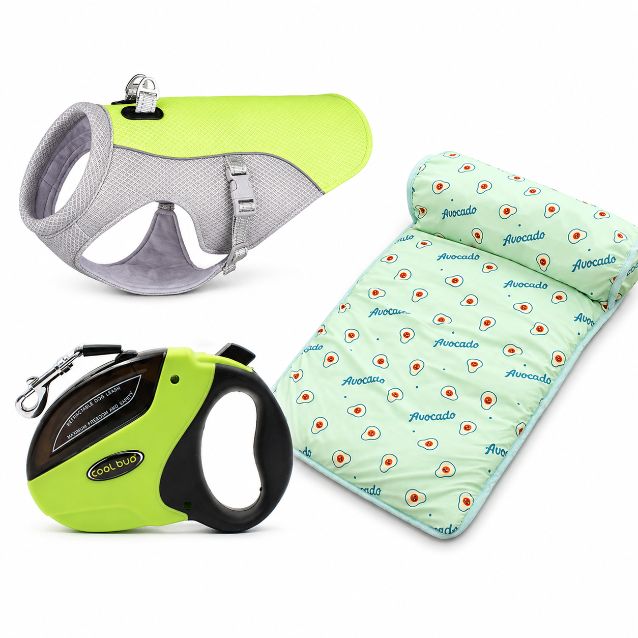 Dog Summer Walk & Cool-Down Bundle – Cooling Mat, Cooling Harness & Retractable Leash